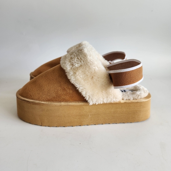 Mudd Platform Faux Fur Lined Cozy Slippers Size 8.5 - Picture 3 of 8